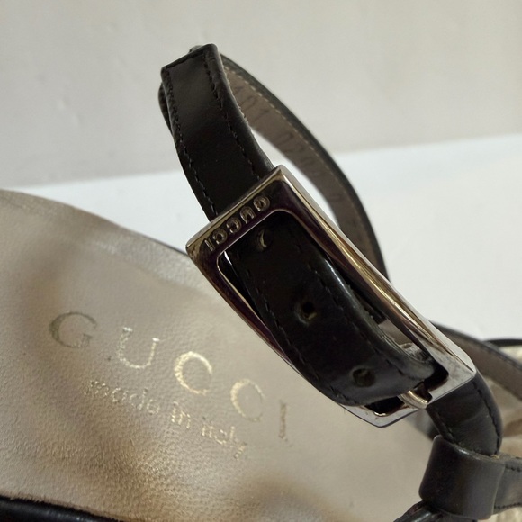 Gucci Elegant Black Stiletto Pointed-Toe Slingback Pumps Size 7 1/2 - Picture 4 of 15